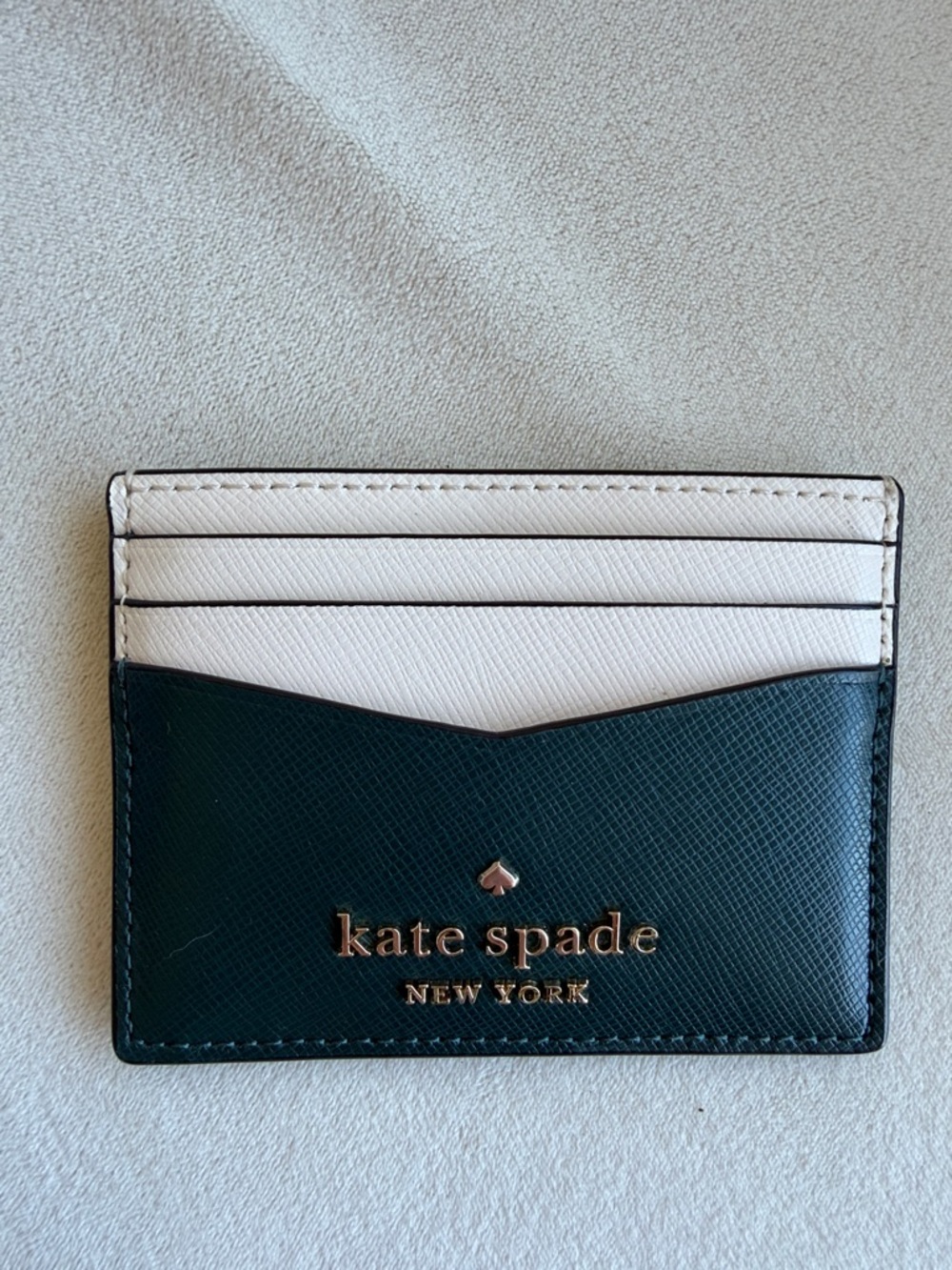 kate spade New York Two-Tone Card Holder - Green and White